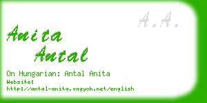 anita antal business card